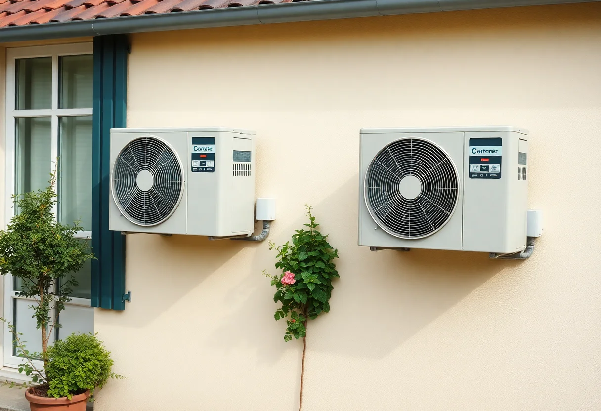 Unités extérieures d'un multisplit sur la façade