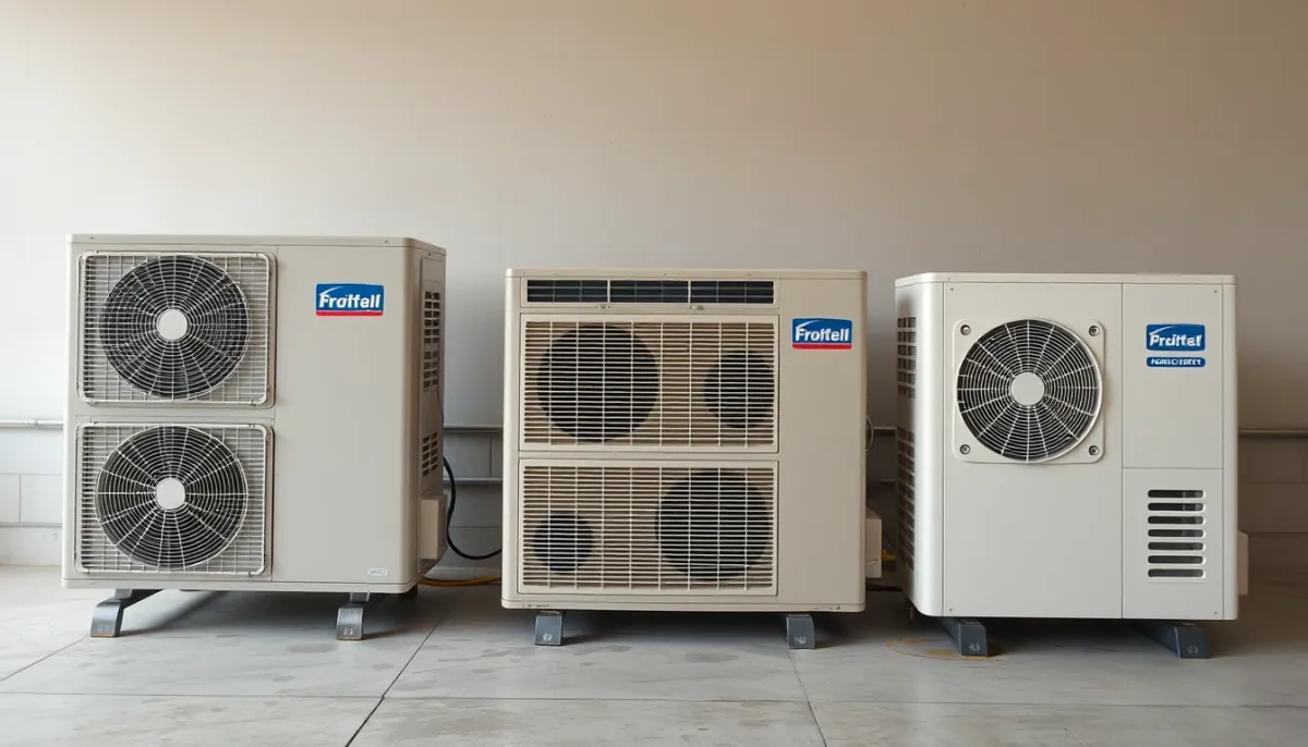Comparatif visuel entre une PAC Atlantic Alféa Extensa, une Hitachi Yutaki et une Panasonic Aquarea