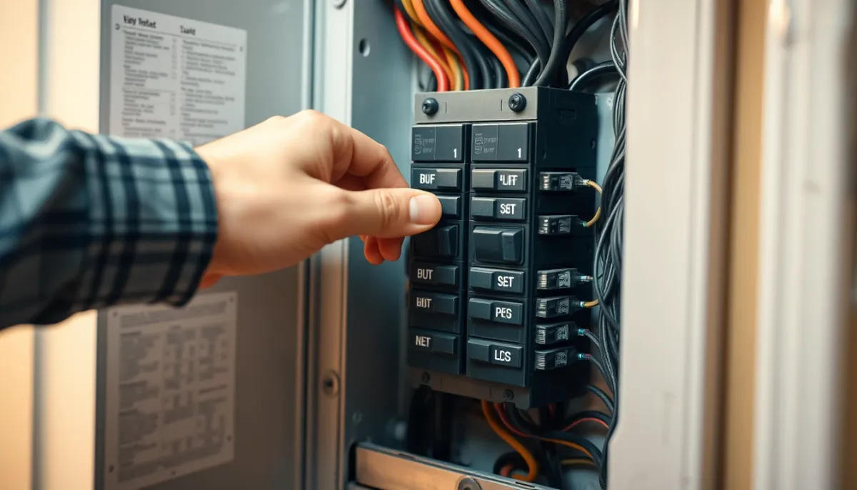 Réinitialisation du disjoncteur d'une pompe à chaleur dans un tableau électrique