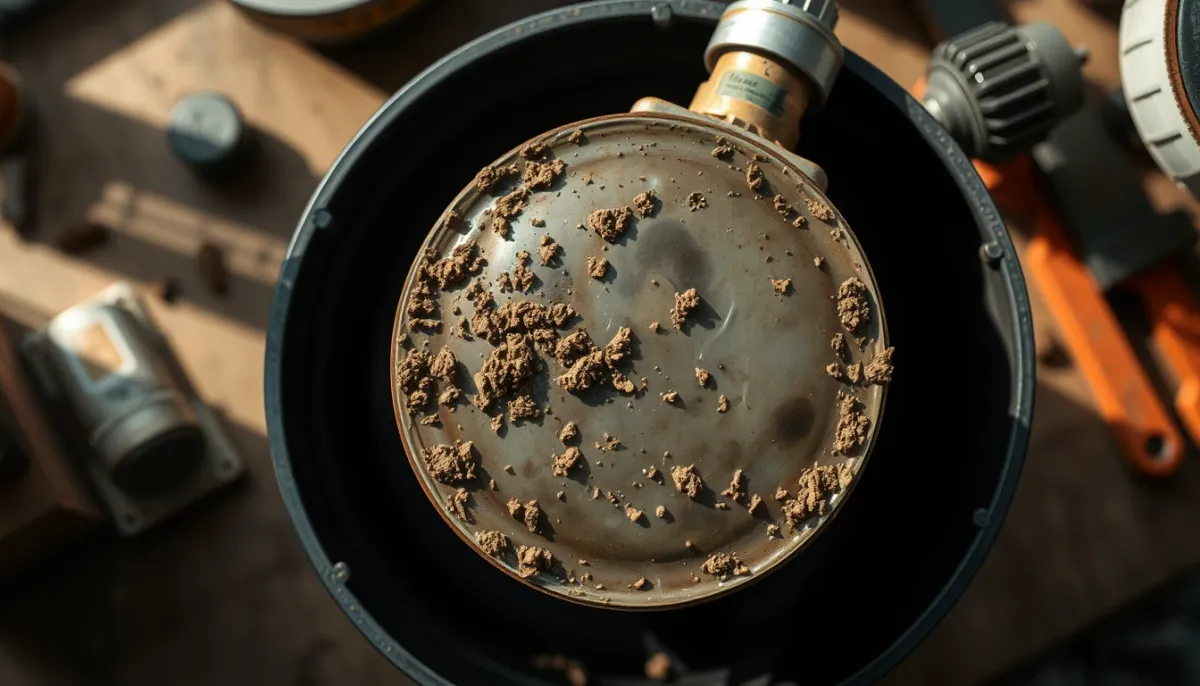 Filtre à tamis encrassé et pot à boue d'une pompe à chaleur