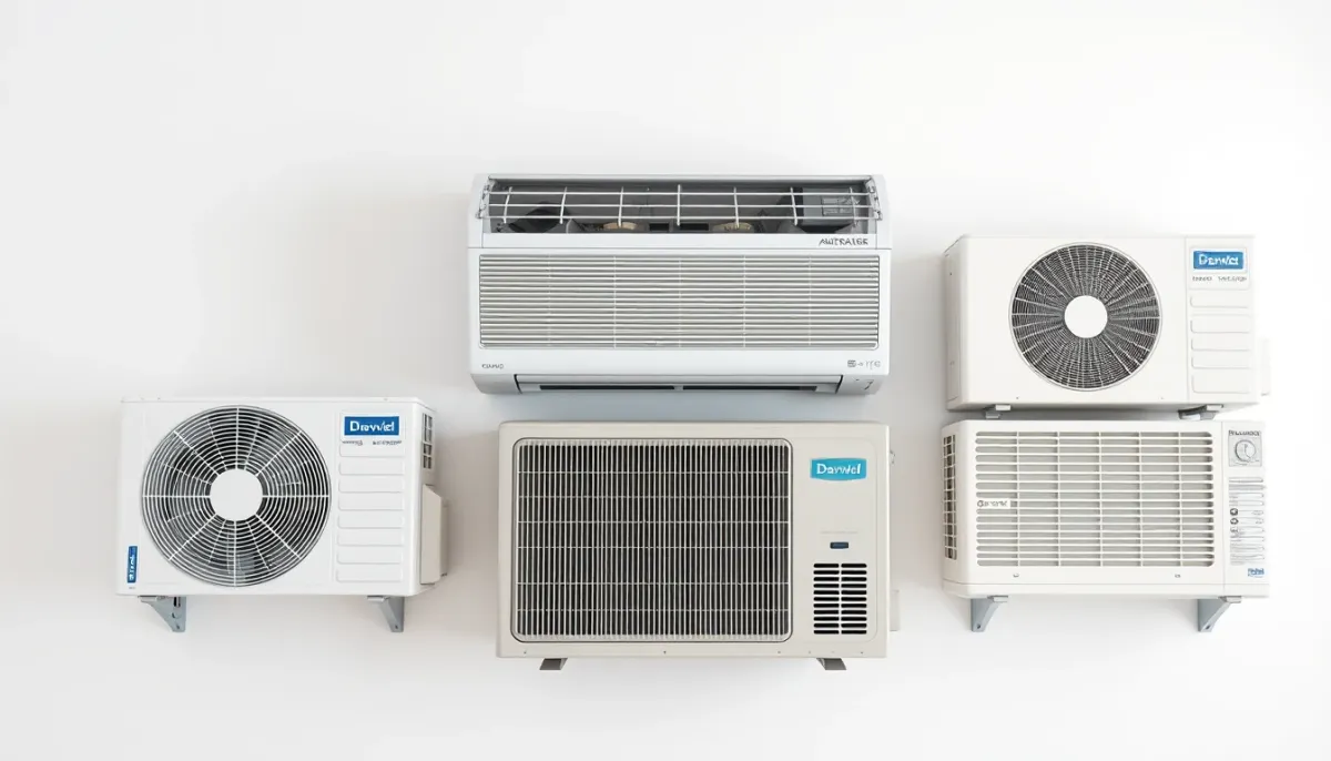 Comparatif visuel de trois unités intérieures de climatisation réversible de marques différentes