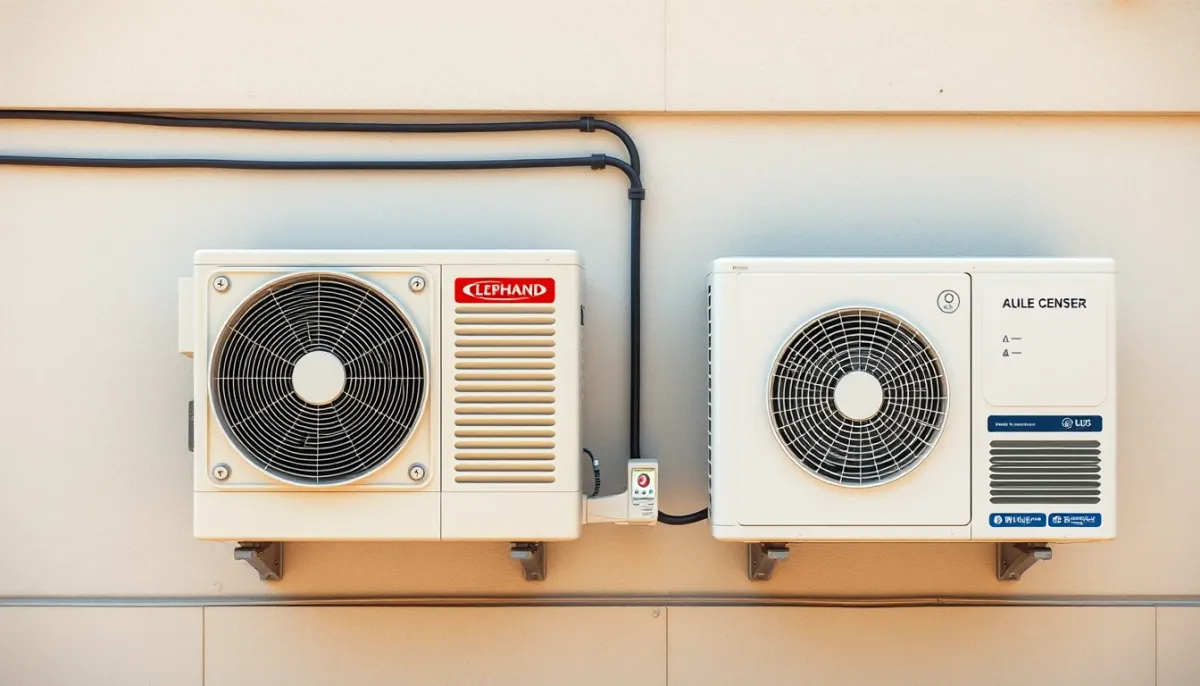 Comparatif de deux unités extérieures de climatisation de marques différentes