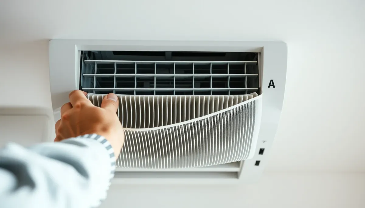 Remplacement d'un filtre à air propre sur une climatisation réversible pour éviter les pannes