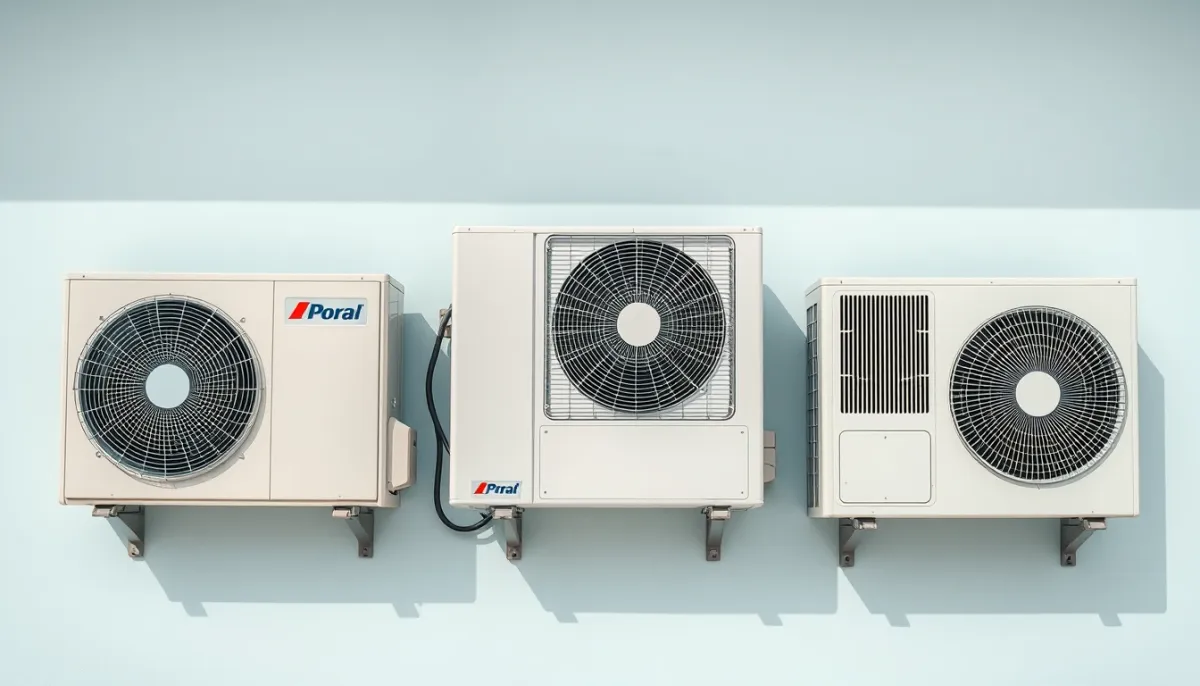 Comparatif de trois unités extérieures de climatisation de marques différentes